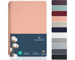 BARBONS hoeslaken 160x200 - hoeslakens Jersey 145 g/m² - 100% katoen - roze