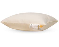 Tershellinger Eco Wollen Hoofdkussen - IWS Gecertificeerd Zuiver scheer wollen kussen - Zacht/Medium 100% natuurlijk hoofdkussen - soepele ondersteuning - gemiddelde slaper - 60x70cm