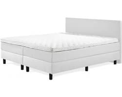 Boxspring Luxe 160x200 Glad Wit Lederlook
