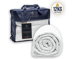 Latona Blanket® Verzwaringsdeken tweepersoons 200 x 200cm - 12kg - Wit - Katoen - Weighted blanket
