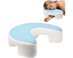 Ergonomisch Slaapkussen - Neksteunkussen Traagschuim - Comfortabel Slapen - Met Armsgat Ontwerp - 55x45x14cm - Blauw