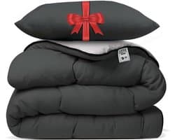 Dekbed zonder overtrek - Hoesloos dekbed - Comfortabel slapen - Direct klaar voor gebruik - 200x200 cm - Antraciet Taupe