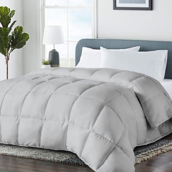 Gewatteerd Dekbed - Donsdeken Alternatief - Alle Seizoenen Slapen - Anti-Klonter Technologie - 223 x 230 cm - Lichtgrijs