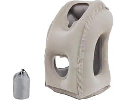 Reis Kussen - Slaapkussen Vliegtuig - Comfortabel Slapen - Ergonomisch Ontwerp - 49x30x30cm - Grijs