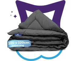 Slaapspeciaal eazydekbed 200x220 cm - Grijs - Dekbed Zonder Overtrek, Extra Lang, Luxe Gelvezels, Anti-Allergisch & Perfect Voor Elk Seizoen