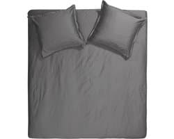 Cinderella Sundays Dekbedovertrek - Extra Breed - Satijn - 260x200/220 cm - Antraciet