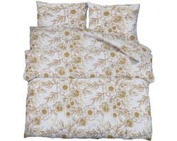 Dekbedovertrekset | Beddengoed 260x240 cm katoen wit en bruin