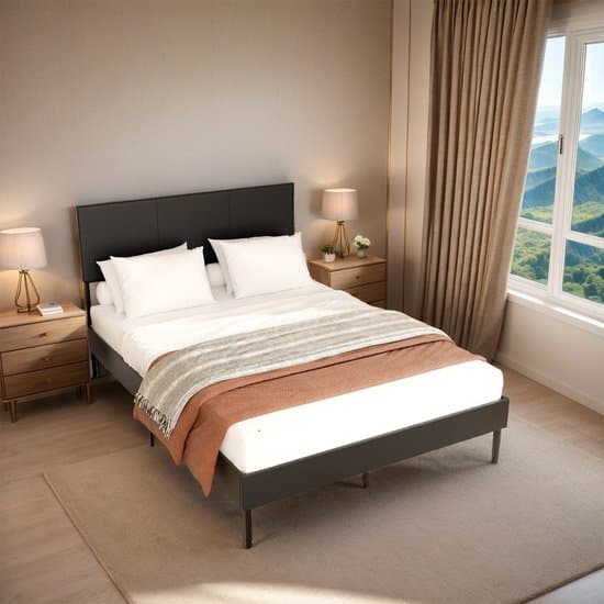 Bed met opbergruimte 120x200 cm - Gestoffeerd hoofdeinde zwart, inclusief lattenbodem en ruim opbergbed