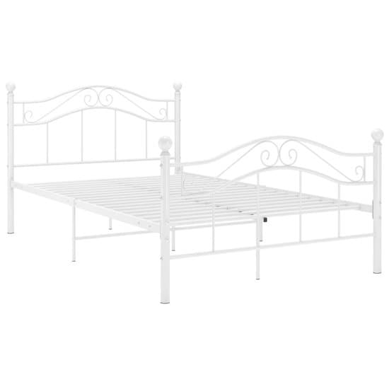 Tweepersoonsbed | Dubbelbed | Volwassenenbed | Bedframe metaal wit 120x200 cm
