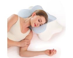 Traagschuim Kussen - Memory foam kussen - Vlinder Slaap Memory Nek Kussen - Langzaam Rebound Comfortabel - Slaap Kussen - Blauw