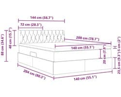 vidaXL - Opbergbed - met - matras - Donkergrijs - 140 - x - 200 - cm - Bewerkt - hout