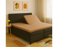 Saphira ESSENTIALS Badstof Splittopper Hoeslaken – Taupe – 160x200/220 cm – 25 cm Matrashoogte – 360° Rondom Elastiek – Luxe Comfort & Perfecte Pasvorm