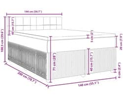 vidaXL - Boxspring - met - matras - fluweel - blauw - 140x200 - cm