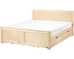 BELIANI DAUPHIN - Bed met 4 lades - Naturel - 140 x 200 cm - Hout