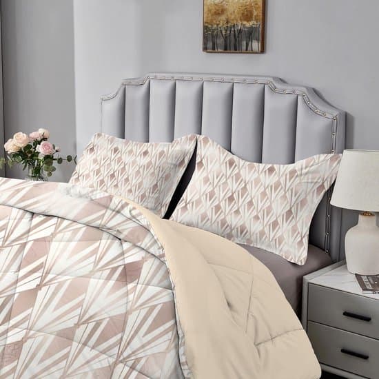 Dekbed 4 Seizoenen - Warm Dekbed - Alle Jaargetijden - Omkeerbaar Ontwerp - 200x200 cm - Bruin Wit