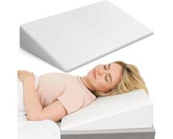 DYNMC you Hellingskussen voor Bed & Sofa – Ergonomisch Rugsteunkussen voor Slaap- en Rugondersteuning – Bedwig voor Hoofdeinde, Benen of Zitten – Anti-Reflux Kussen voor Volwassenen – Comfortabel Leeskussen & Beensteunkussen – Oeko-Tex – Wit, 80 cm