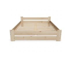 Houten Twijfelaar Bed 180x200 cm - Inclusief Lattenbodem - Massief Grenen - Naturel Onbehandeld