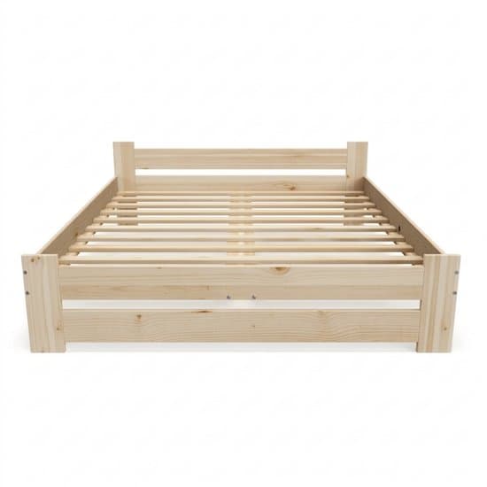 Houten Twijfelaar Bed 180x200 cm - Inclusief Lattenbodem - Massief Grenen - Naturel Onbehandeld