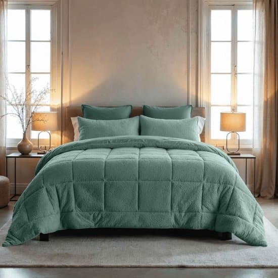 Thuys – Dekbed 200x200 – Dekbedovertrek 200x200 Tweepersoons – Zomerdekbed – 200cm x 200cm x 4cm – Groen