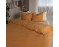 Kayori Showa Dekbedovertrek Flanel - 200x200-220 + 2 slopen - Tweepersoons - Goud