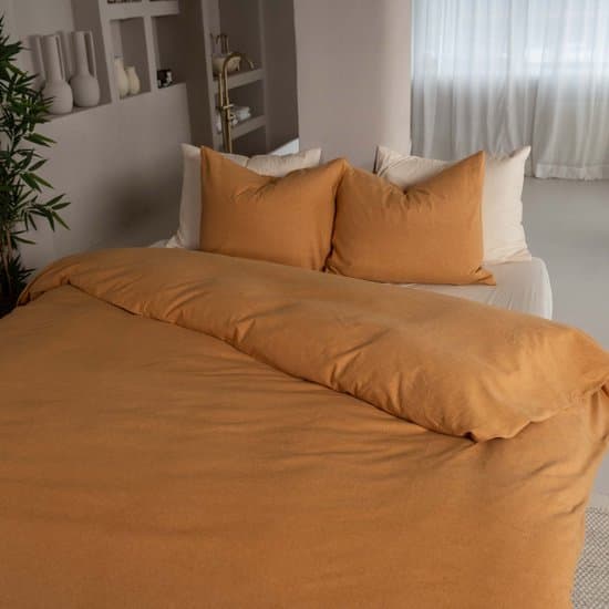 Kayori Showa Dekbedovertrek Flanel - 200x200-220 + 2 slopen - Tweepersoons - Goud