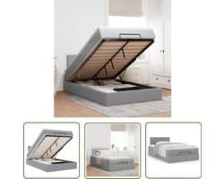 vidaXL Boxspring - Bed Frame - Bed met matras 120x190 cm stof lichtgrijs - Slaapcomfort - Slaapbank - Opbergruimte
