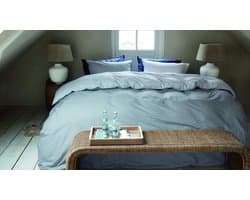 Rivièra Maison Emery dekbedovertrek - Tweepersoons - 200 x 200/220 cm - Blauwgrijs