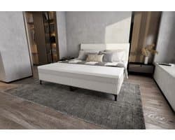 Studio - Boxspring - Pieter met geïntegreerde topper - 140x200 cm - Creme Rib
