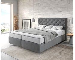 Boxspringbed Dream-Great microvezel antraciet 160x200 met matras en topper