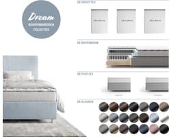 Boxspringbed Dream-Great microvezel grijs 180x200 met matras en topper