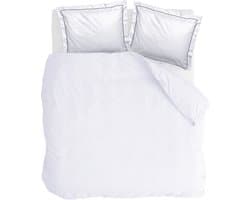 Walra Dekbedovertrek Subtile Stripes - 200x220 - 100% Katoen - Wit / Antraciet