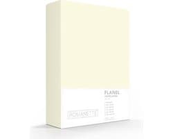 Romanette - Flanel - Hoeslaken - Tweepersoons - 140x200 cm - Ivoor