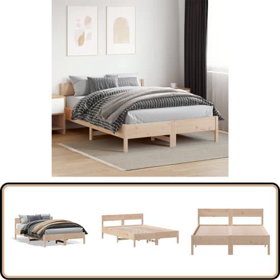 vidaXL Bedframe zonder matras massief grenenhout 120x200 cm