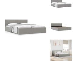 vidaXL Bedframe - Bedframes - Bed - Bedden - Bedframe met hydraulische opslag stof lichtgrijs 180x200 cm
