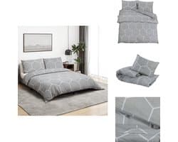 vidaXL Dekbed - Dekbedden - Dekbedovertrek - Overtrek - Dekbedovertrekset 260x220 cm katoen grijs