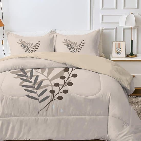 Dekbed Queen Size - Zomerdekbed Herfstdekbed - Comfortabel Slapen - Omkeerbaar Bohemien Patroon - 228x228cm - Lichtroze