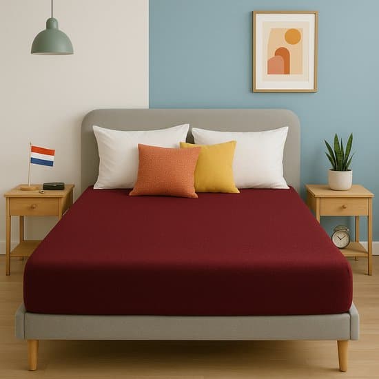 Saphira ESSENTIALS Badstof Hoeslaken – Bordeaux – 160x200 cm – 30 cm Matrashoogte – 80% Katoen / 20% Polyester – 360° Rondom Elastiek – Luxe Comfort & Perfecte Pasvorm