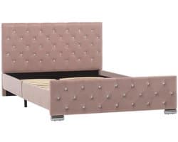Tweepersoonsbed | Dubbelbed | Volwassenenbed | Bedframe fluweel roze 120x200 cm