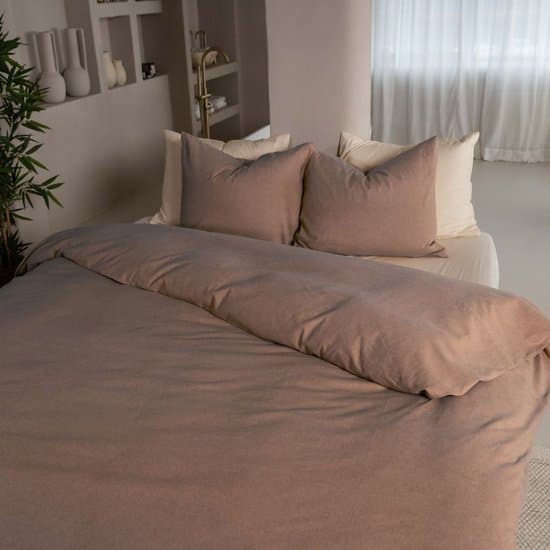 Kayori Atsui Dekbedovertrek Flanel - 240x200-220 +2 slopen - Lits-jumeaux - Taupe - Superzacht & Isolerend