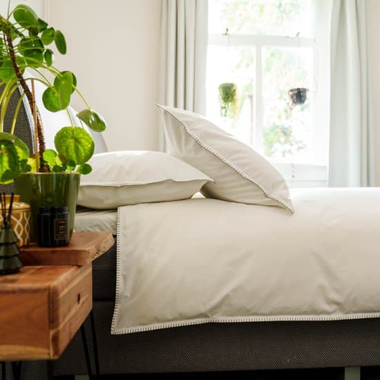 Kayori Niki Dekbedovertrek Katoenperkal - 240x200-220 + 2 slopen - Lits-jumeaux - Egyptisch Perkal 300TC - Wit