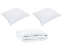 All-season dekbed met kussen 3 st | Beddengoed Wit Microvezel