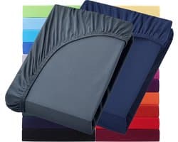 Set van 2 Jersey Hoeslakens voor Waterbed en Boxspring 200x220 cm - 40 cm Brug