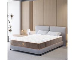 MeiLun E1 Pocketvering Hybride Matras 180x200cm – 26.8cm – Bamboe Gebreide Tijk - Houtskool Memory Foam - Profielschuim - Extra Stevige Ondersteuning - Ademend en Drukverlagend