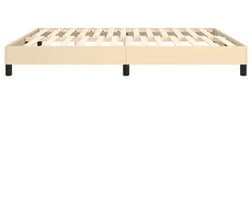 vidaXL - Boxspring - bed - stof - crèmekleurig - 160x200 - cm