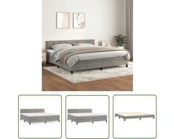 vidaXL Fluweel Bed - Boxspringbed - Boxspring met matras fluweel lichtgrijs 200x200 cm - Licht Grijs Bed - Tweepersoons Bed - Boxspring Set