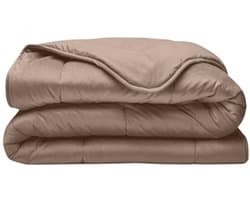 Dekbed zonder Overtrek - Superzacht Velvet - Taupe/Bruin - Tweepersoons - 200 x 200 cm - Wasbaar & Drogergeschikt