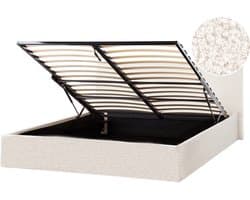 BELIANI ORBEY - Bed met opbergruimte - Off-white - 140 x 200 cm - Bouclé