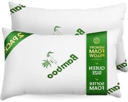 Schuimkussen Set - Traagschuim Kussens - Comfortabel Slapen - Aanpasbare Vulling - Queen Size 2 Stuks - Wit