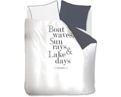 Riviera Maison Lake Days dekbedovertrek - Lits-Jumeaux XL - 260x200/220 - Marineblauw