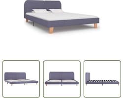 vidaXL Stof Bedframe - Klassieke Bedframe - Bedframe stof lichtgrijs 180x200 cm - Licht Grijs Bedframe - Tweepersoons Bedframe - Bedframe 180x200